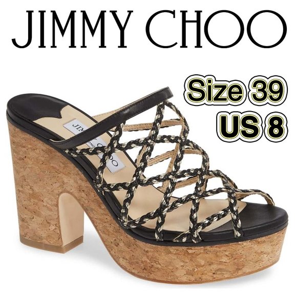 $784 size 8 US JIMMY CHOO Dallina Platform Slide Sandals - Picture 1 of 8